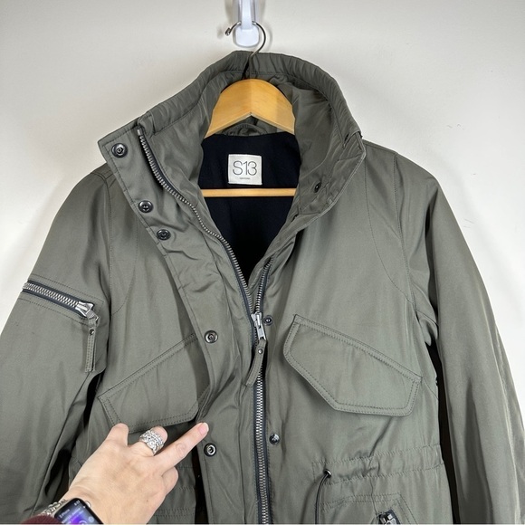 S13 New York Field Parka Jacket in Olive Green XS - Picture 2 of 10